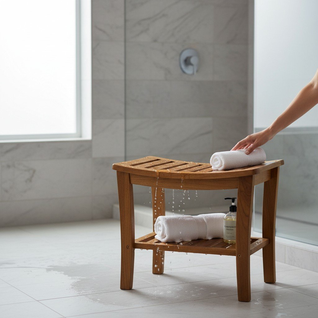 Banco de Teca Toilet - Imagen 2